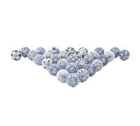 RAJRANG Lot de 30 boutons de porte de commode bohème vintage peints à la main en céramique pour porte d'armoire de cuisine et tiroir d'armoire