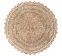 RAJRANG Tapis de salle de bain circulaire pour cuisine et spa avec motif au crochet en coton absorbant doux rversible tiss tapis de bain rond s