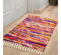 RAJRANG Tapis Indien Chindi Tapis De Cuisine en Tissu Recyclé Tapis Salon De Décoration De Sol 80x50 Cm