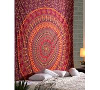 RAJRANG Tapisserie Mandala-Rouge Boho Éléphant Hippie Tenture Murale Ethnique Floral Camel Wall Sheet Decor - 228x213 cm