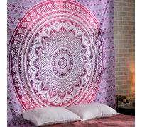 RAJRANG Tapisserie murale en coton rose avec motif éléphant mandala, tapisserie hippie à suspendre sur la plage, décoration de dortoir universitaire, drap de lit bohème - 76 x 102 cm