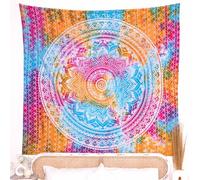 RAJRANG Tapisserie murale mandala à suspendre 137 x 213 cm pour chambre à coucher et salon, décoration murale bohème bohème en coton multicolore