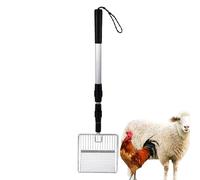 Rake de poulet coop - Scoop de poop de poulet coop | Outil de nettoyage extensible avec poignée télescopique | Râteau de fumier en métal durable, accessoire, pelle de débris pour séparer les déchets