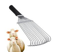 Rake Peigne démêlant robuste, poignée en acier confortable, pour moutons, chèvres, vaches, animaux domestiques, élimination de la cache