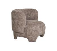 RAKEL - Fauteuil Crapaud Design Tissu Bouclette Marron -