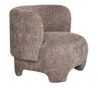 RAKEL - Fauteuil Crapaud Design Tissu Bouclette Marron