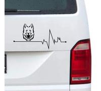 Rakelfix Autocollant avec battement de cœur - Motif berger suisse blanc (Berger Blanc Suisse) - Environ 20 cm - Autocollant pour voiture, sticker mural, autocollant, autocollant pour chien, UV et
