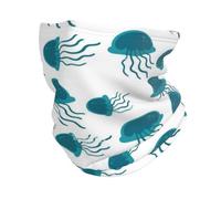 RAKFURF Cache-cou en microfibre bleu méduse mignonne océan sport bandana - Cache-cou pour homme et femme, masque facial, foulard, cheveux bouclés, protection du sommeil