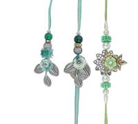 Rakhi Bhaiya Bhabhi veera set Rakhi Lumba Set with dora for Brother Bhabhi set of 3 Family Rakhee Card Gift Pack Thread Bracelet Dori Kalwa for Raksha Bandhan Indian Traditional Festival