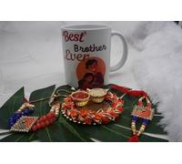 Rakhi en céramique avec tasse à café combo cadeau pour Rakshabandhan, cadeau Rakhi pour frère avec tasse à café imprimée en céramique pour frère et sœur