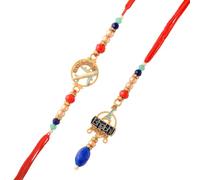 Rakhi for Brother and Bhabhi Bhai Raksha Bandhan Bhaiya Bhabhi Rakhi Set Couple Rakhi Bracelet Chuda Rakhi with You are My Hero Aimant de réfrigérateur Cadeau et Roli Tilak