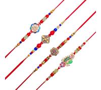 Rakhi for Brother Sister Set of 4 Rakhi Thread Bracelet Dora Set Gift Card