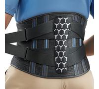Rakiie Ceinture de soutien dorsal avec entretoises de soutien, sangles de traction réglables et tissu en maille douce et respirante, bandage dorsal pour les maux de dos chez les hommes et les femmes