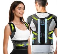 Rakiie Correcteur de posture pour femmes et hommes, soutien dorsal amélioré avec soutien renforcé, étirement des épaules avec épaulettes rembourrées (Noir, M)