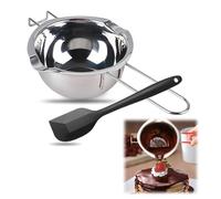 Rakiuty Bol de Bain d'eau en Acier Inoxydable 304,Bol de Fusion 400 ML,Bain-Marie en Acier Inoxydable 304,Noxydable Beurre Melting Pot,Creuset pour Bain-Marie,Marmite à Fondre au Bain-Marie,2PC