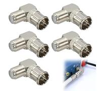 Rakiuty Câble Coaxial Adaptateur Kit,Mâle vers F Femelle,Connecteurs Coaxiaux Mâles à Angle Droit,Adaptateur Coaxial à Angle Droit,Adaptateur d'antenne Satellite et TV,Prise Coudée pour Câble Coaxial