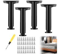 Rakiuty Pieds de Lit Réglable,20-35cm Pied de Meuble Salle de Bain Leg,Pieds de Meuble,Pieds de Meubles Réglables,pour Table Chaise Armoires Canapé Jambe,Noir,4 Pièces