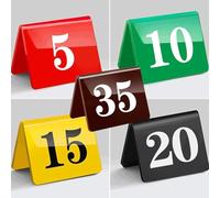 RAKKYOFD Numéros de Table de Restaurant, Tente de Table de Restaurant, numéros de Table de Mariage Double Face, Double Face, Panneaux Flexibles for Restaurants, Bars et cafés de Mariage(Red,1-50)
