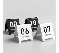 RAKKYOFD Numéros de Table en Acrylique, Double Face, numérotés, for Restaurant, Mariage, Blanc, for banquets(White 8cm,21-25)