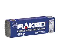 Rakso Laine d'acier moyenne inoxydable – lisse bois tanniques sans coloration bleue – 150 g