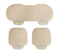 RAKTDA Coussin de siège de Voiture pour Nissan Navara Titan, Antidérapant Coussin Siege Auto, avec Fond antidérapantsoulager Pression Hanches,Beige-Three Piece Set