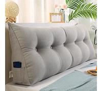 RAKTOV Coussin triangulaire pour tête de lit avec housse amovible, coussin de dossier en bois de luxe triangulaire pour la lecture, coussin de dossier en coin de couleur unie pour lit canapé chambre à