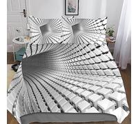 RAKTOV Effet 3D Housse De Couette Parure De Lit Microfibre Motif 3 Pièces 3D Housses De Couettes avec Fermeture Éclair Taies d'oreiller King（220x240cm）