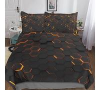 RAKTOV Housse De Couette 3D Imprimé Effet 3D 3 Pièces Parure De Lit en Microfibre, Parure De Couette 1 Personnes avec Fermeture Éclair Et King（220x240cm）