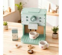 Rakuker 8 Pièces Cafetiere Enfant Jouet, Accessoire Dinettes Cuisine en Bois, Machine a Cafe Jouet Enfant, Dinette en Bois, Rôle Éducatif pour 3 4 5 6 Ans, Cadeau Fille Garçon