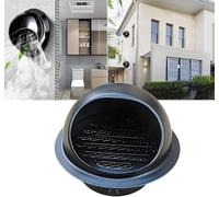 RAKYO Grille d'échappement ronde en acier inoxydable 304, sortie d'air murale stable avec maille fine empêchant les débris de pénétrer, avec grille, volet, orifice d'échappement de hotte de cuisine(70
