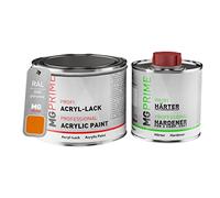 RAL 2000 Orangé jaune brillant, pot de peinture acrylique 2K 0,75 L | Yellow orange, Kit 2K peinture + durcisseur, à séchage rapide