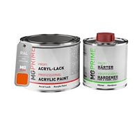 RAL 2004 Orangé pur/Pure orange Peinture acrylique mat satinée Pot de 0,75 litre / 750 ml, y compris le durcisseur