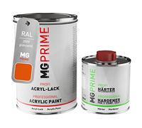 RAL 2009 Orangé signalisation brillant, pot de peinture acrylique 2K 1,5 L | Traffic orange, Kit 2K peinture + durcisseur, à séchage rapide