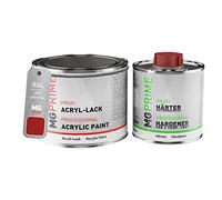 RAL 3002 Rouge carmin/Carmine red Peinture acrylique brillante Pot de 0,75 litre / 750 ml, y compris le durcisseur