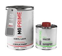 RAL 7037 Gris poussiere mat, pot de peinture acrylique + durcisseur 1,5 L | Dusty grey, Kit 2K peinture + durcisseur, à séchage rapide