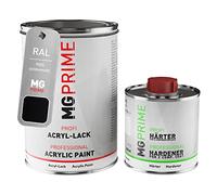 RAL 9005 Noir foncé/Jet black mat satiné peinture acrylique 1,5 Litres / 1500 ml durcisseur inclus