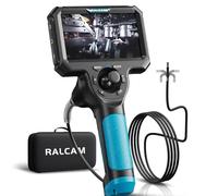 Ralcam Caméra Endoscopique avec Lumière, Endoscope 360°, Écran 5" HD, 1280×720, IP67, Caméra Inspection Canalisation Voiture (6,2 mm Sonde/Câble Semi-Rigide 1 m)