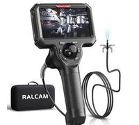 Ralcam Caméra Endoscopique avec Lumière, Endoscope 360°, Écran 5" HD, 1280×720, IP67, Caméra Inspection Canalisation Voiture (6,2 mm Sonde/Câble Semi-Rigide 1,5 m)