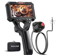 Ralcam Caméra endoscopique avec lumière, tête Mobile à 360°, sonde de 6,2 mm, écran HD de 5", caméra d'inspection IP67, Tube Serpentine en Acier Inoxydable de 1,5 m, caméra Tubulaire pour Voiture et