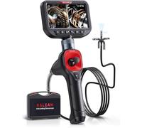 Ralcam Caméra Endoscopique Pivotante à 360° - Endoscope d’Inspection Double Objectif avec Écran HD 5", 6+1 LED, Étanchéité IP67 (Sonde 6,5 mm, Câble Semi-Rigide 1,5 m)