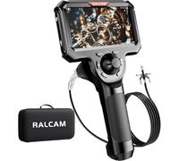 Ralcam Endoscope 360° Pivotant avec Écran HD 5" 1280×720, Sonde 6,2 mm équipée de 6 LED, Câble Semi-Rigide 1,5 m, Étanchéité IP67 pour Inspection Technique