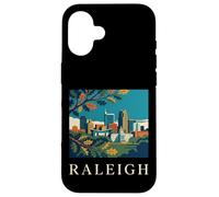 Raleigh Caroline du Nord Rétro Vintage Skyline Capitol Park Coque pour iPhone 16