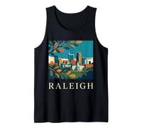 Raleigh Caroline du Nord Rétro Vintage Skyline Capitol Park Débardeur