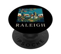 Raleigh Caroline du Nord Rétro Vintage Skyline Capitol Park PopSockets PopGrip Adhésif
