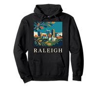 Raleigh Caroline du Nord Rétro Vintage Skyline Capitol Park Sweat à Capuche