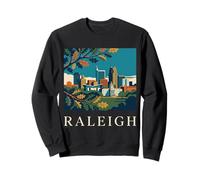 Raleigh Caroline du Nord Rétro Vintage Skyline Capitol Park Sweatshirt