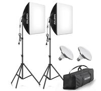 RALENO Kit D'éclairage Softbox,Boîte à Lumière 50x50cm pour la Photographie