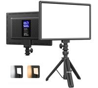 RALENO Lampe LED Vidéo, Lumière Photo Dimmable 2500-6500K CRI95+ avec Écran LCD et Batterie 8000mAh,Lumière vidéo pour Photographie en Bas Angle, Visioconférence, Streaming de Jeu et Youtube