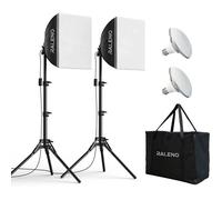 RALENO PS080 Kit d'éclairage avec boîte à lumière, 2 x 16 x 16 pouces (environ 50W / 5500K / 90 CRI ampoules LED, système d'éclairag