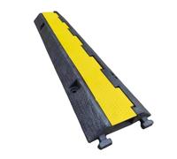 Ralentisseurs de Route en Caoutchouc Robuste, Protection de câble, Bandes réfléchissantes Jaunes, pour Asphalte et Gravier (100 x 20 x 5 cm)